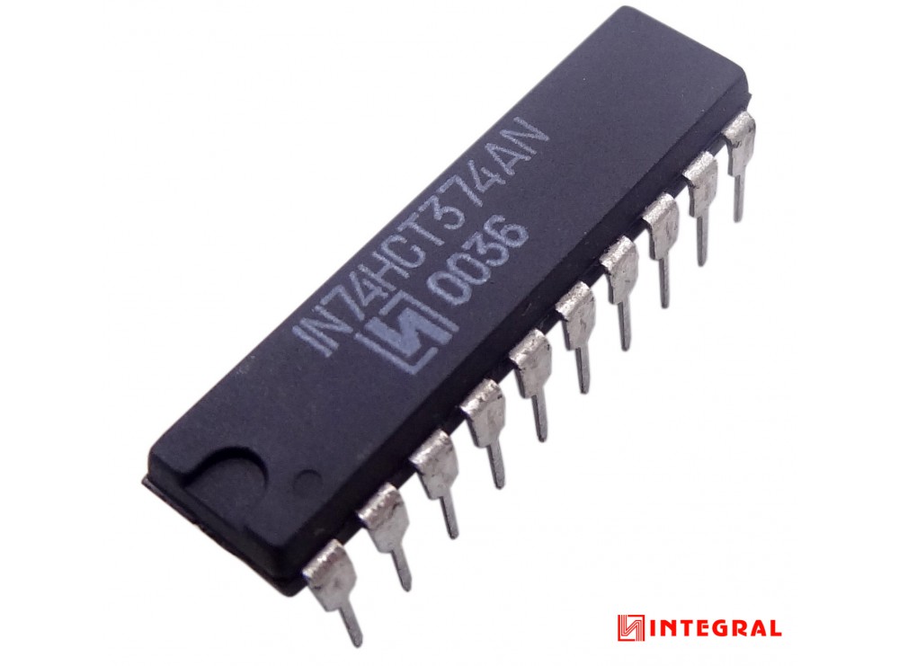 مجموعه 14 عددی تراشه فلیپ فلاپ 74HCT374AN پکیج DIP مارک INTEGRAL