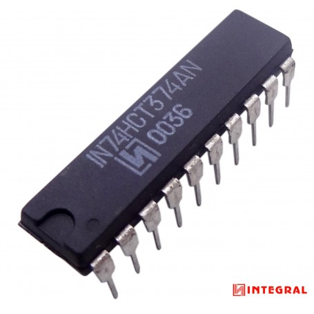 مجموعه 14 عددی تراشه فلیپ فلاپ 74HCT374AN پکیج DIP مارک INTEGRAL