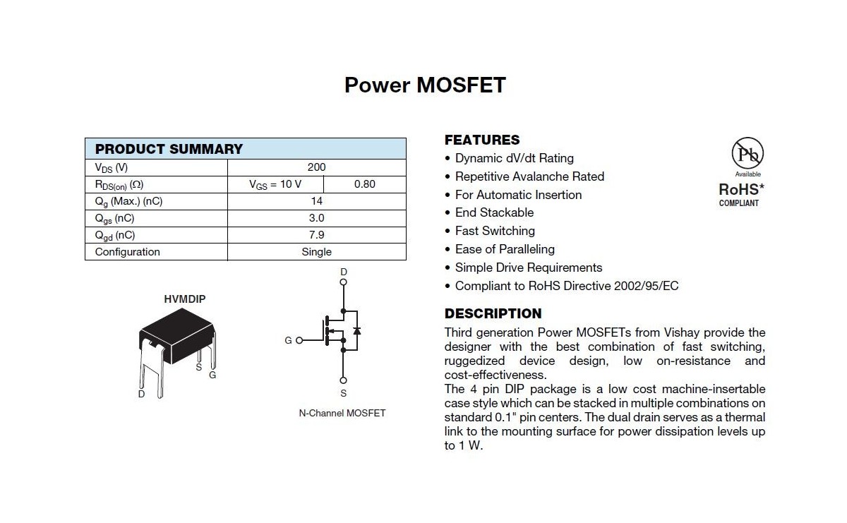 مجموعه 18 عددی ماسفت IRFD220 نوع N-Channel
