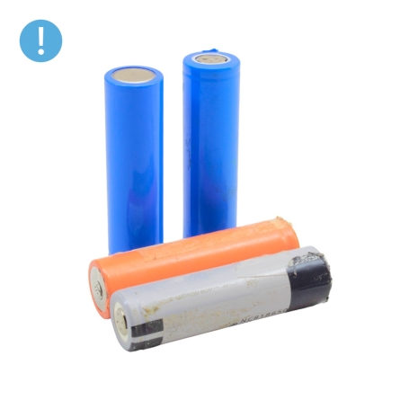 مجموعه 2 عددی باتری لیتیوم یون کارکرده 3.7v سایز 18650 سرتخت 1500mAh ضریب جریان 10C