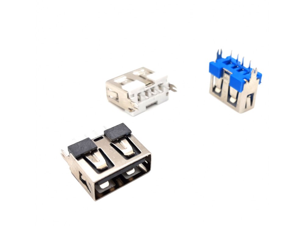 مجموعه 23 عددی کانکتور USB-A مادگی ایستاده کوتاه 10mm رنگ سفید