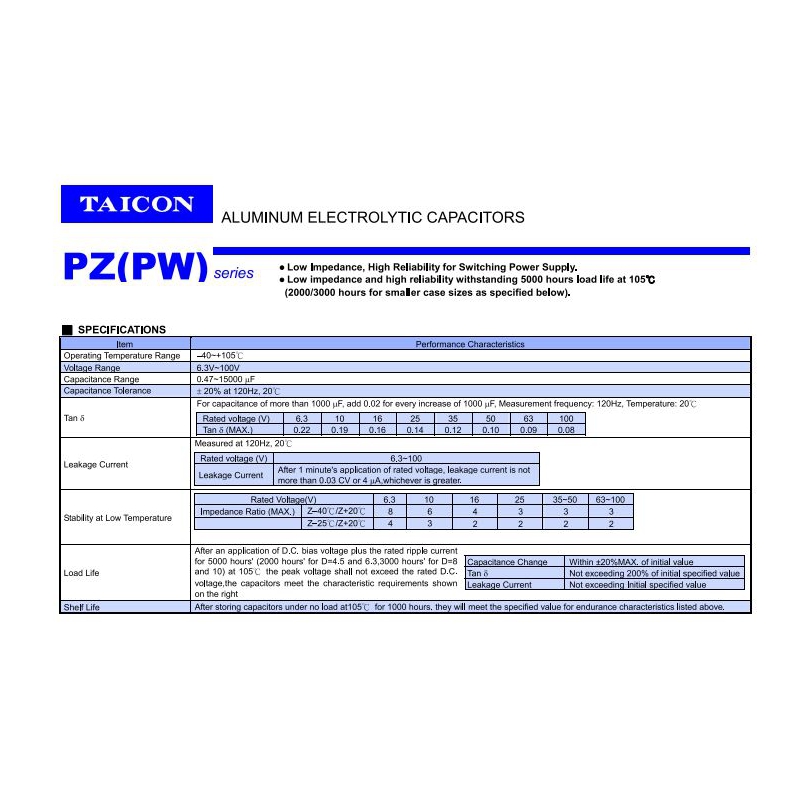 مجموعه 26 عددی خازن الکترولیتی امپدانس پایین 680uF / 25V تایوانی مارک TAICON سری PW طول عمر 5000Hrs