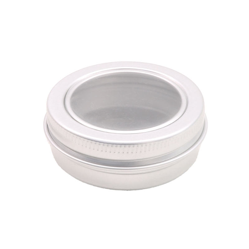 مجموعه 5 عددی قوطی فلزی نقره ای با درب شیشه ای 80ml سایز 68x32mm مجموعه 5 عددی قوطی فلزی نقره ای با درب شیشه ای 80ml سایز 68x32mm