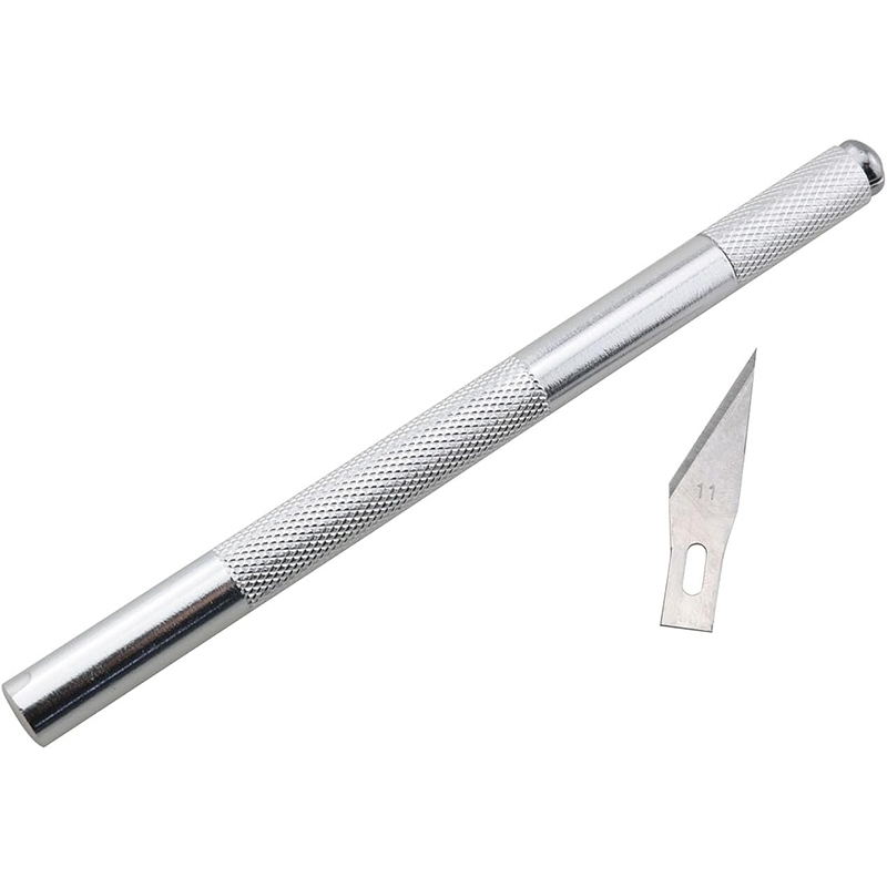 مجموعه 6 عددی کاتر قلمی بدنه فلزی نقره ای طول 14cm