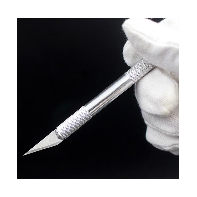 مجموعه 6 عددی کاتر قلمی بدنه فلزی نقره ای طول 14cm