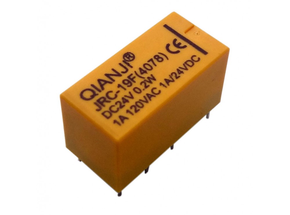مجموعه 6 عددی رله مخابراتی 24V بوبین وسط 8 پین مارک QIANJI کد JRC-19F(4078)