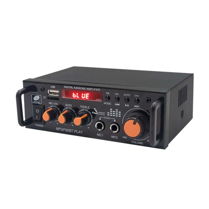 آمپلی فایر بلوتوثی دوبل 600W استریو با دو ورودی میکروفن مدل BT-296