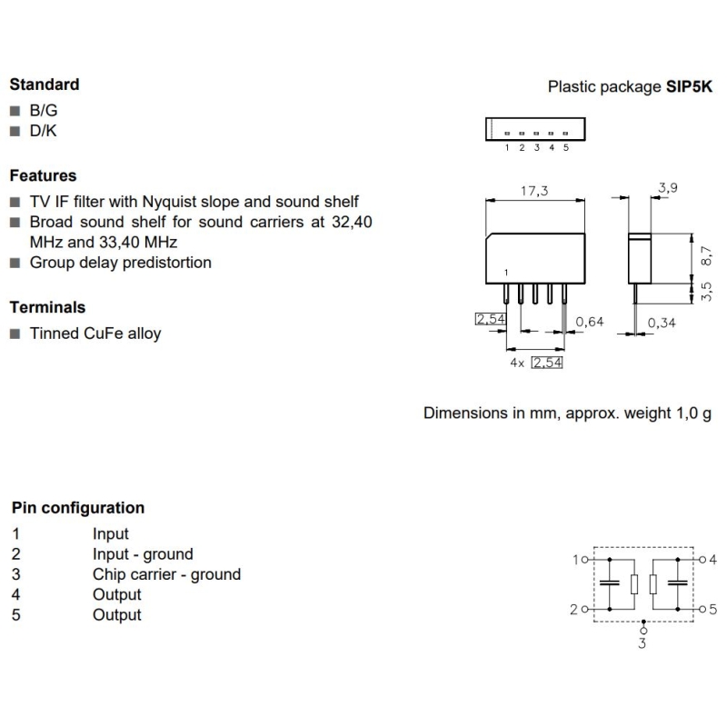 مجموعه 8 عددی فیلتر فرکانس متوسط IF مدل K2973M مارک EPCOS