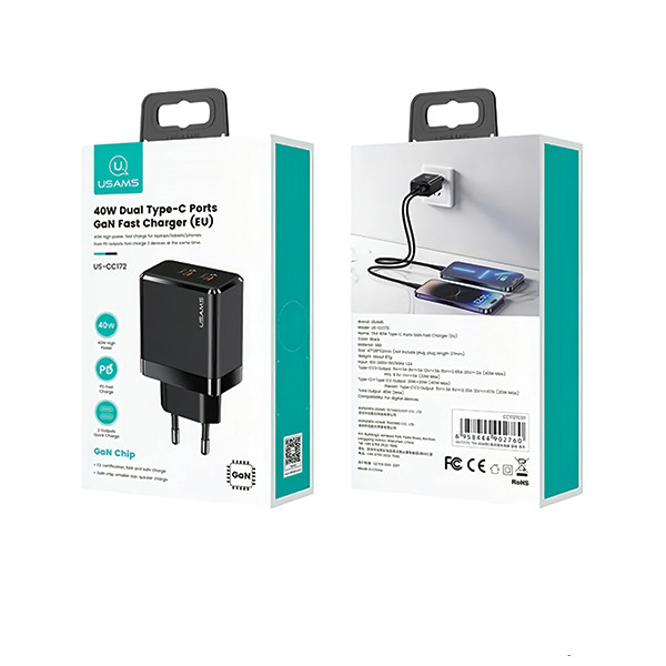 شارژر دیواری یوسمز مدل US-CC172 40W