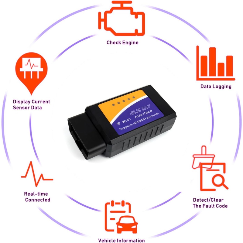 دستگاه دیاگ خودرو WiFi وای فای OBDII ELM327