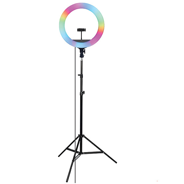 رینگ لایت 13 اینچ پی نت مدل LJJ-33 RGB به همراه سه پایه