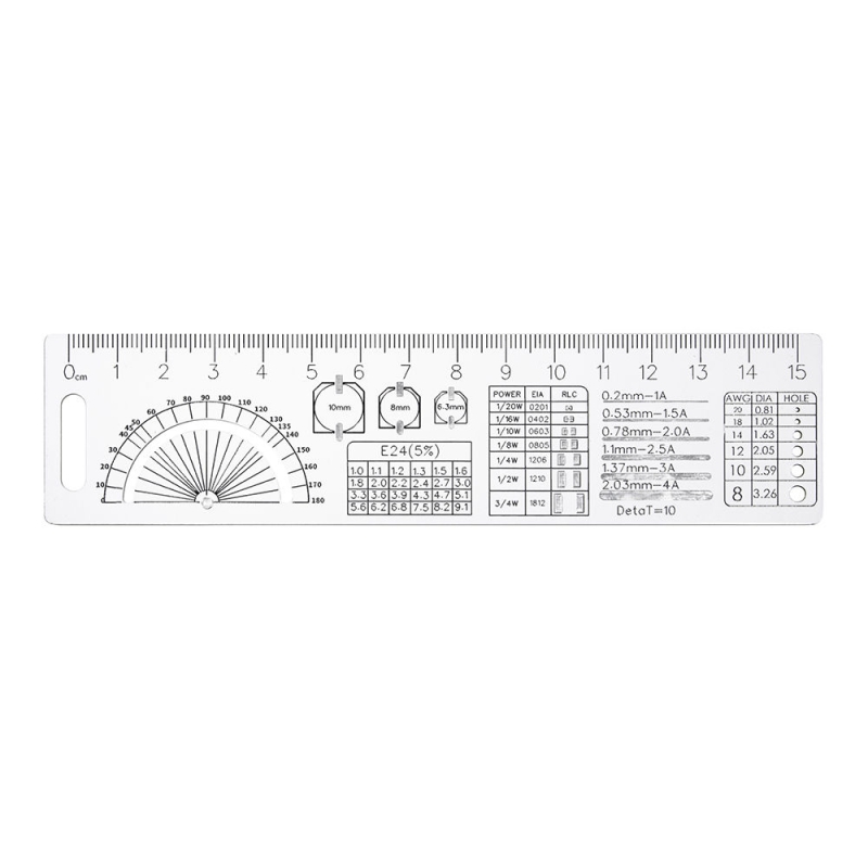 مجموعه 2 عددی خط کش PCB پکیج های قطعات الکترونیک 15 سانتی متری