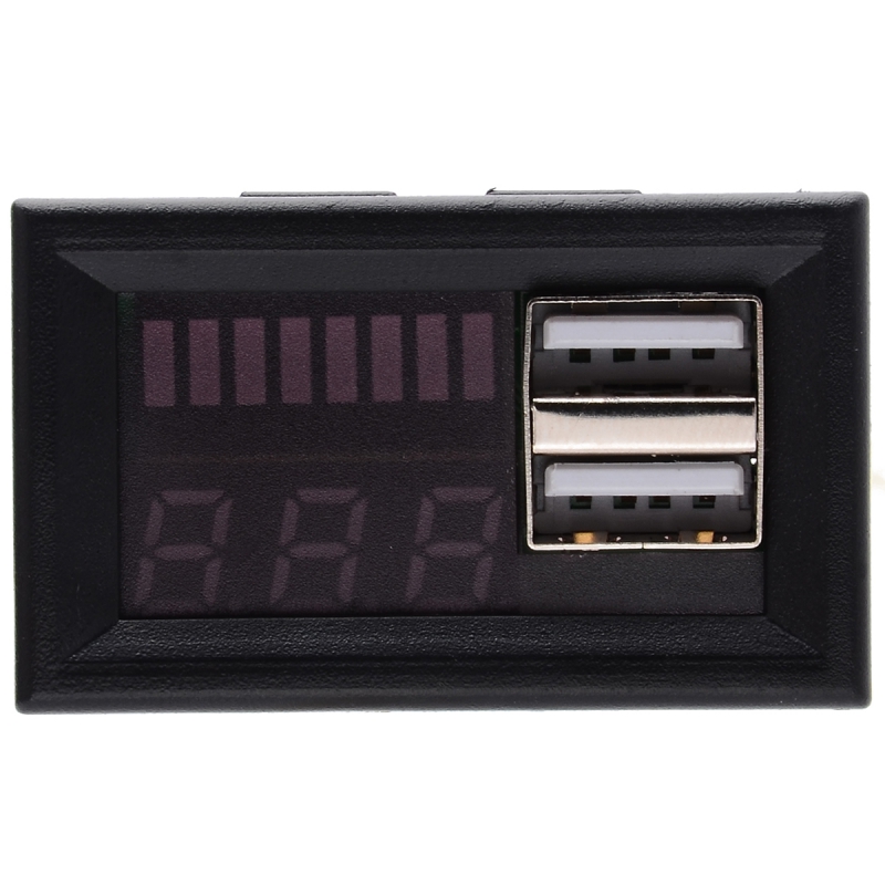 ماژول نمایشگر سطح شارژ باترى روپنلی 30V با قابلیت تعیین تعداد سلول باتری دارای 2 خروجی USB