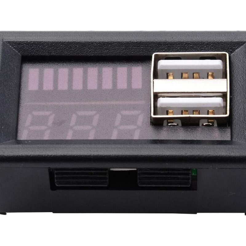 ماژول نمایشگر سطح شارژ باترى روپنلی 30V با قابلیت تعیین تعداد سلول باتری دارای 2 خروجی USB