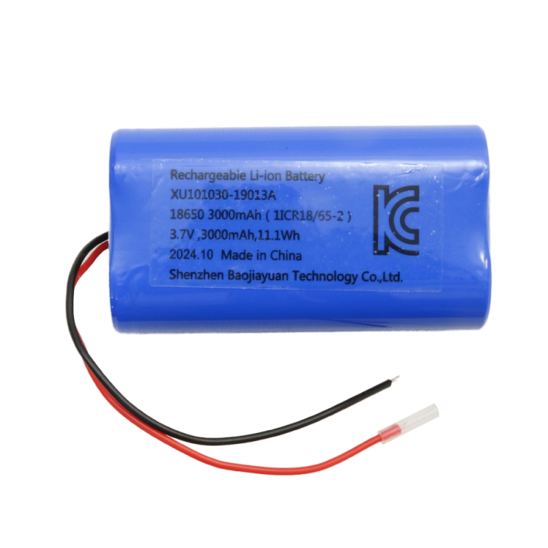 باتری لیتیوم یون 3.7v شیرینگ دوتایی سیم دار سایز 18650 قابل شارژ 3000mAh مارک KC