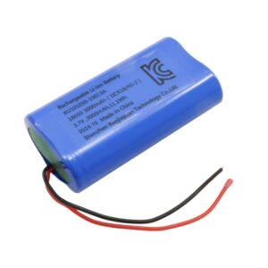 باتری لیتیوم یون 3.7v شیرینگ دوتایی سیم دار سایز 18650 قابل شارژ 3000mAh مارک KC