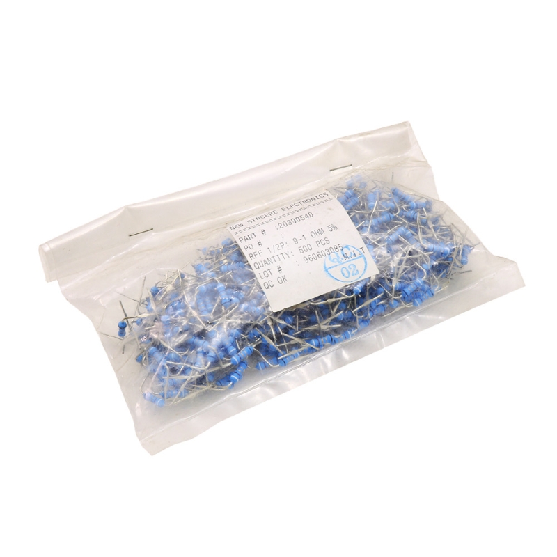 مقاومت متال اکسید 9.1 اهم 1/2W خم بسته500 تایی