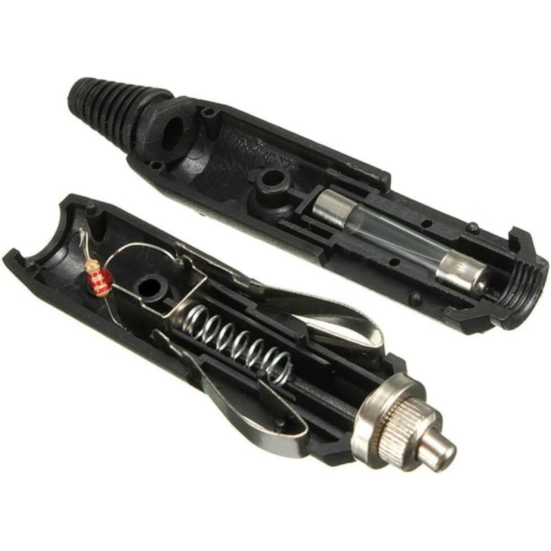 مجموعه 4 عددی فیش فندکی نری سر کابلی چراغدار 12V/24V بدنه ABS